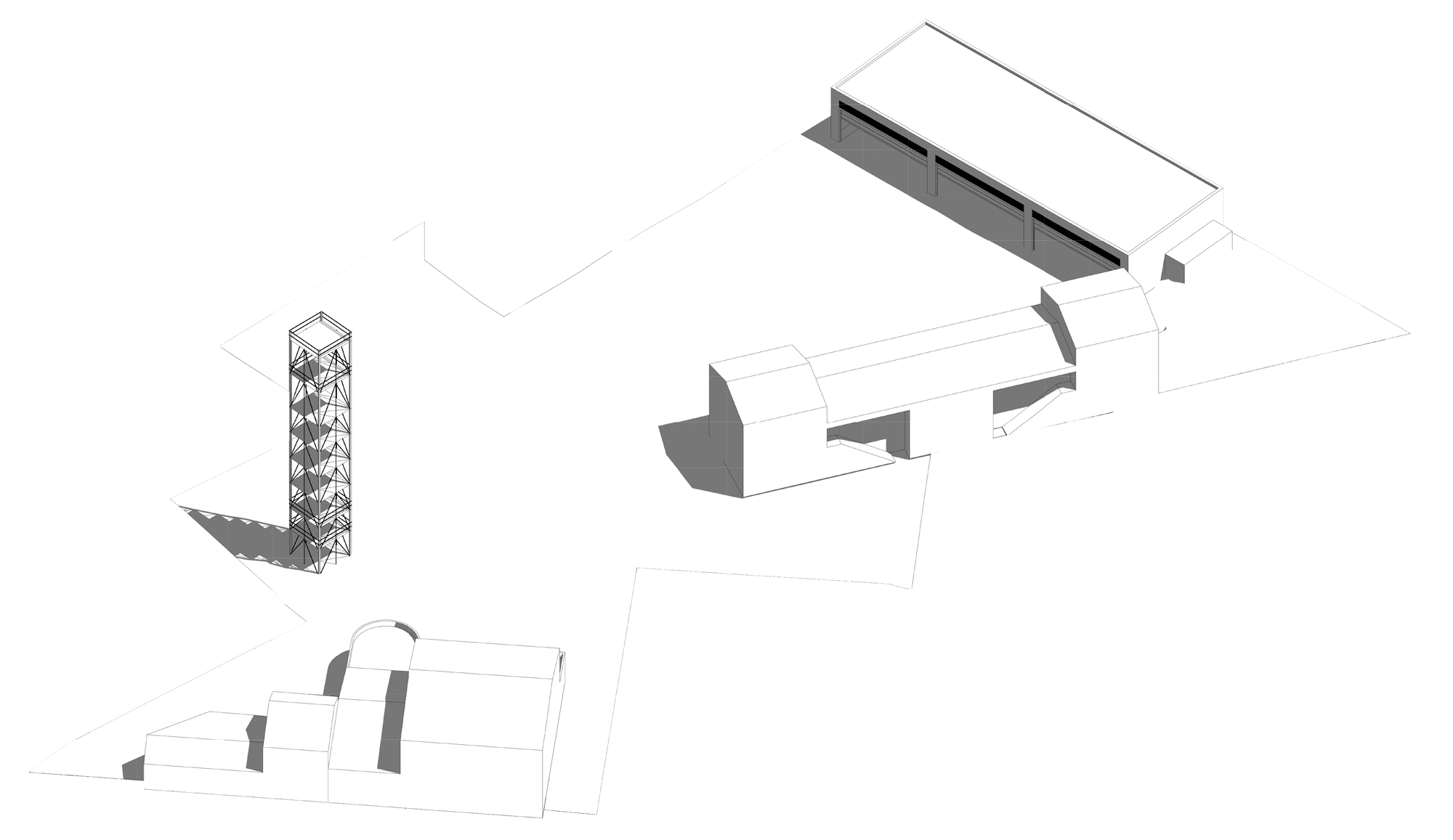 axonométrie vivante de la caserne 