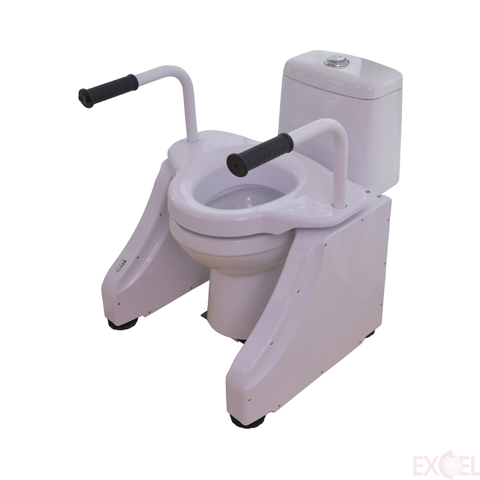 ComfortLift Smart Toilet Seat front view with cistern