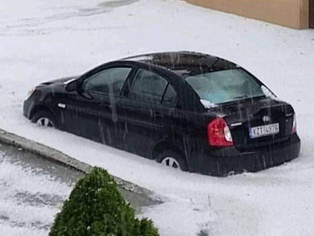 Κοζάνη. Άσπρισαν τα πάντα από το χαλάζι!