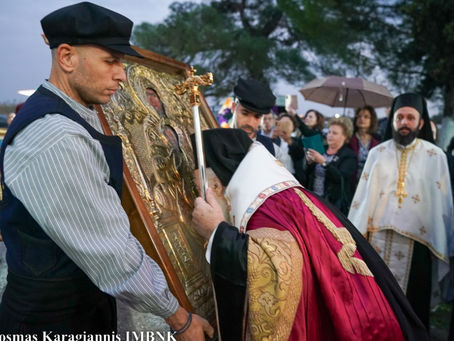 Υποδοχή Ιεράς Εικόνος Παναγίας Σηλυβριανής στον Άγιο Νεκτάριο Κυμίνων