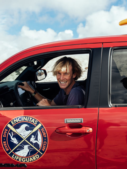 Lifeguard Blane Fisher on patrol