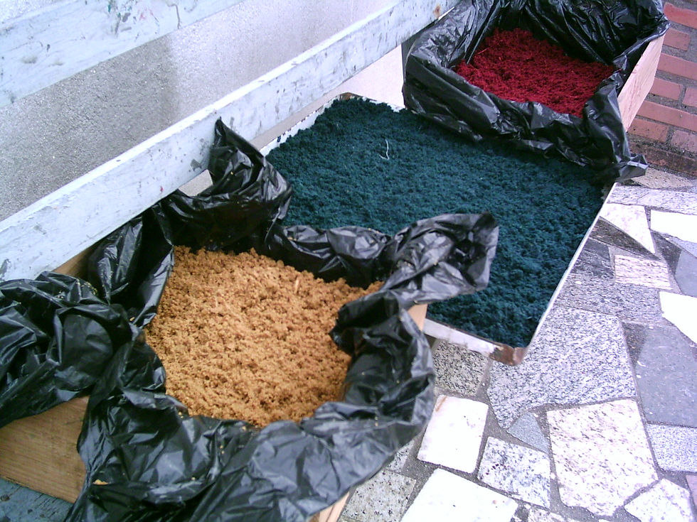 pré-produção - coloração da serragem