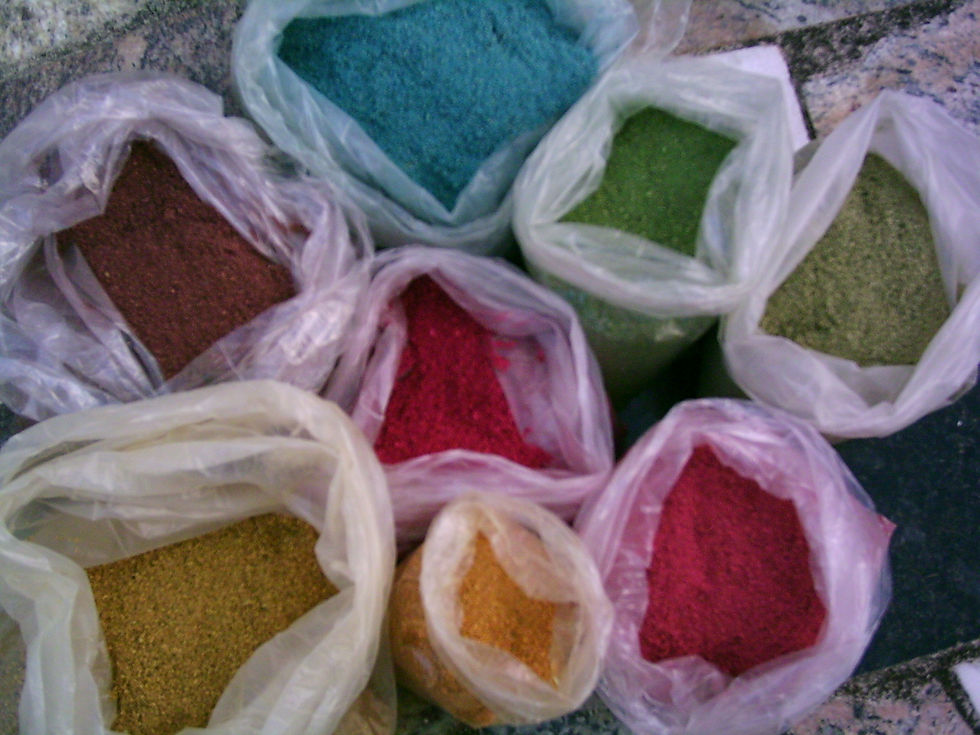 pré-produção - coloração da serragem