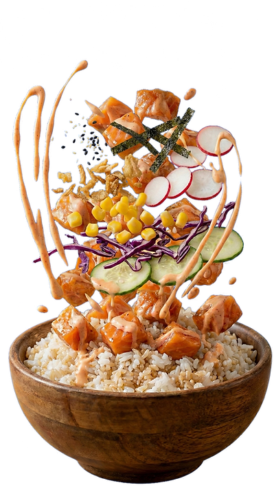 Verse poke bowls met premium ingrediënten, gratis thuisbezorgd door Ono Bowls.