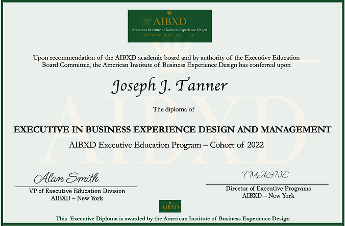 AIBXD Executive in Business Experience Design and Management Program Diploma
