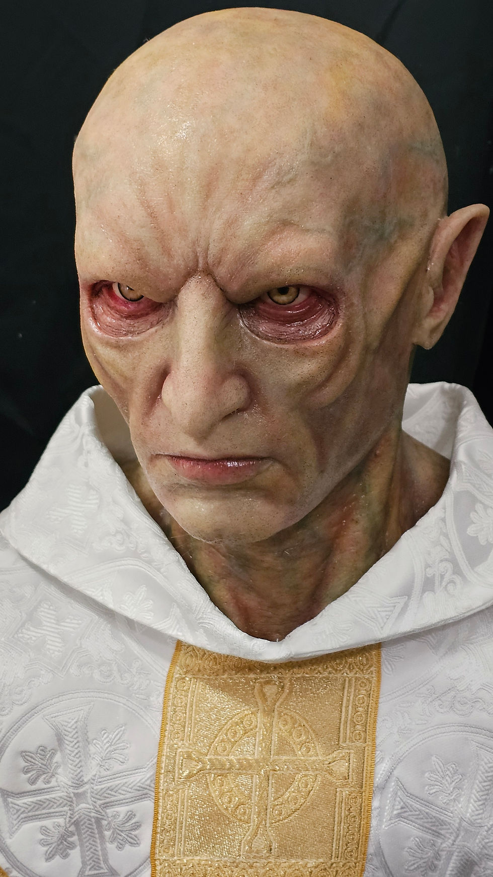 Thumbnail: Midnight Mass Vampire (Angel) lifesize platinum silicone bust