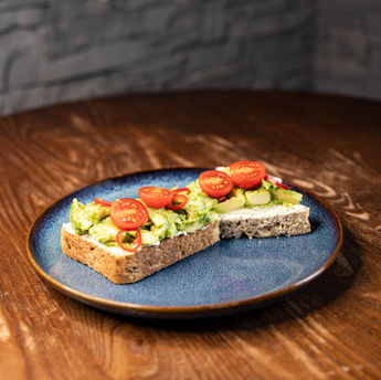 Avocado and tomato tartine for brunch, Downtown Lausanne