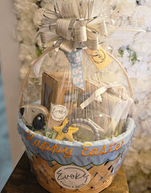 Curated Easter baskets at Evoke by Melissa Mitchell Art & Design featuring gifts for mom, baby, friends, and hostess