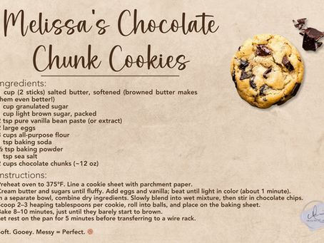 image of Melissa's Chocolate Chip Cookie Recipe Card