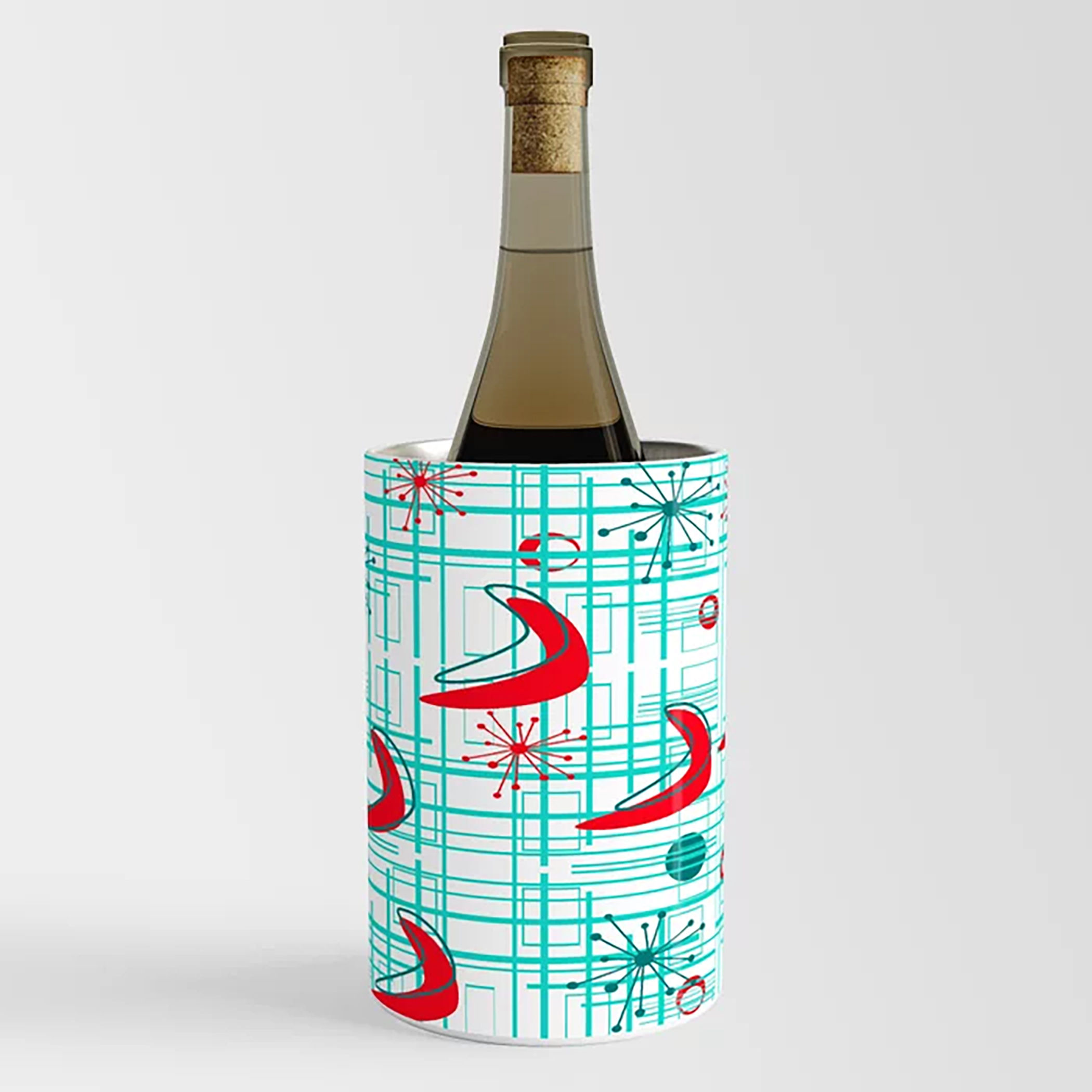 Modern Atomic Red Boomerang Wine Chiller- 100a