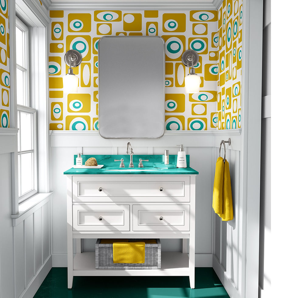 Thumbnail: Geometric Wallpaper Mid Century Modern Wallpaper, Retro Kitchen Wallpaper,