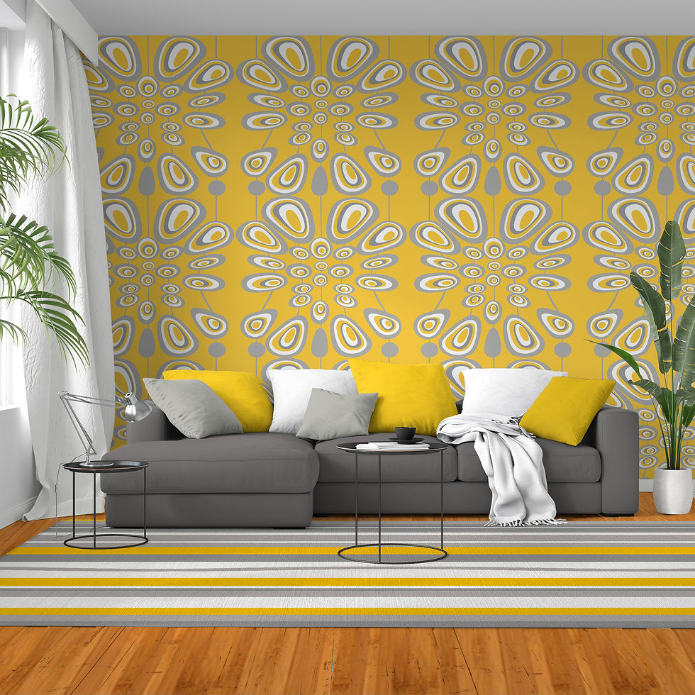 Thumbnail: Mid Century Modern Wallpaper, Mod Wallpaper,Modern Wallpaper,Yellow Geometric Wallpaper, Retro Wallpaper