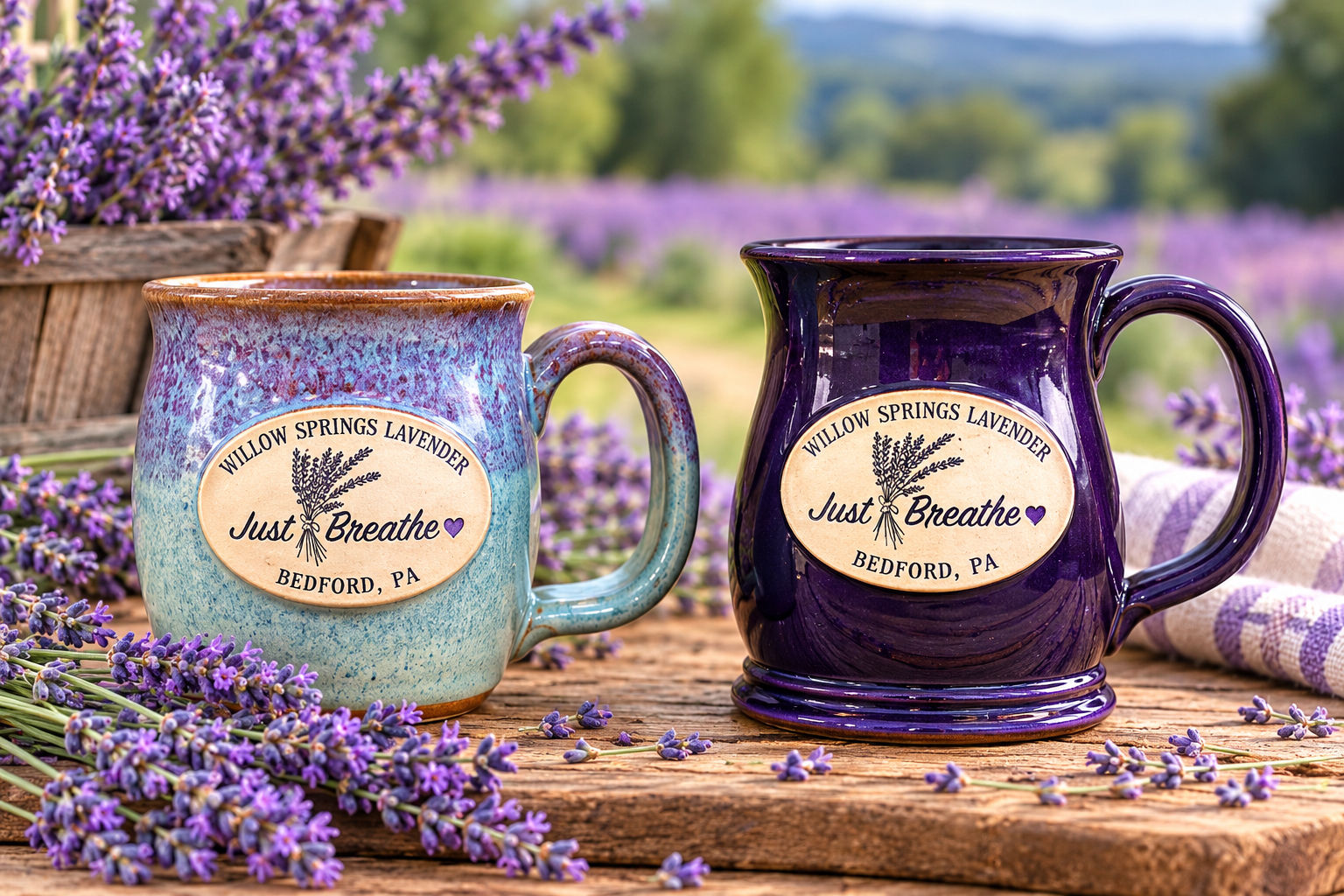 Willow Springs Lavender Mugs