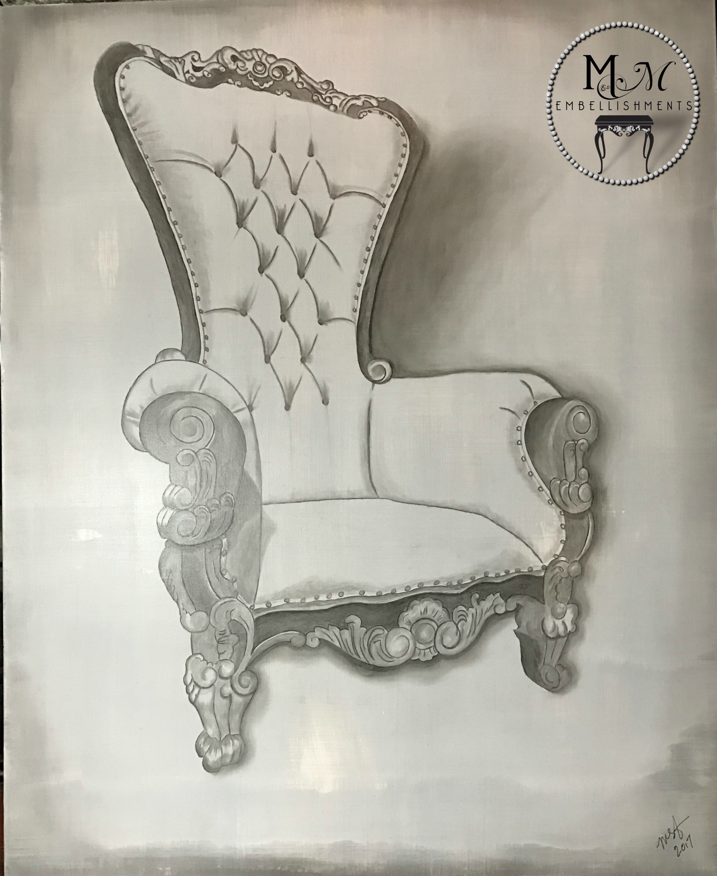 Hand Stained Vintage Chair