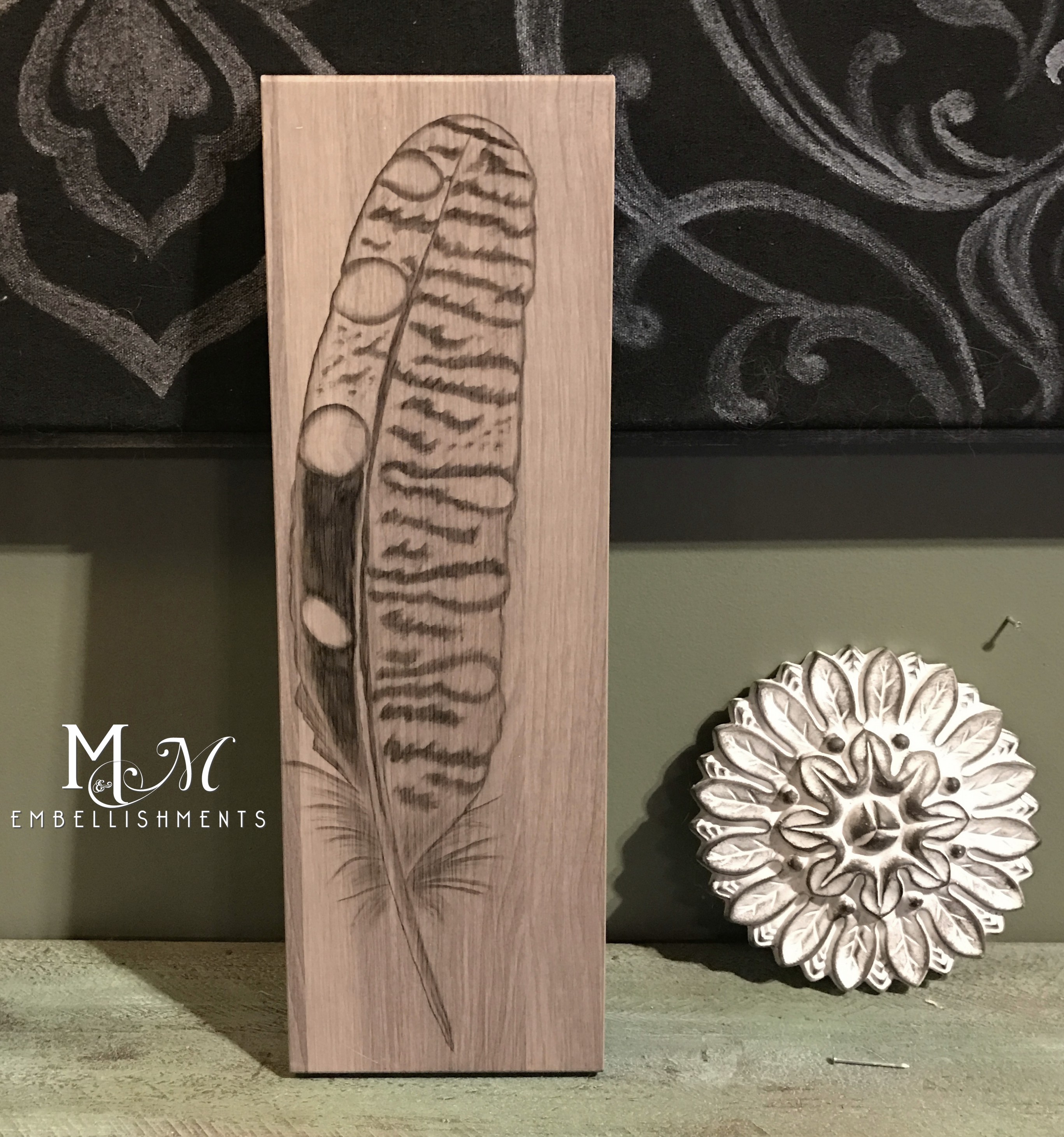 stained feather art