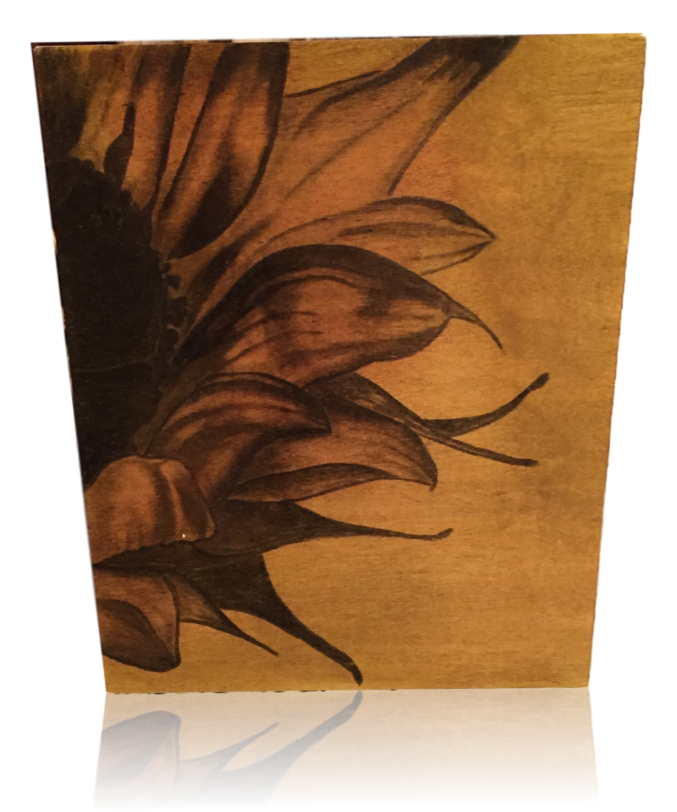Sunflower Stained Art on Wood Panel