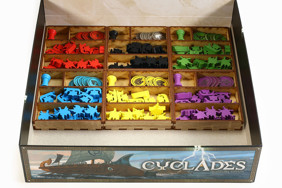 Thumbnail: Cyclades Legendary Edition trays in the box, first layer
