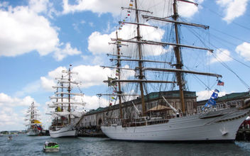 Tall ships, Boston, Harbor, Docked