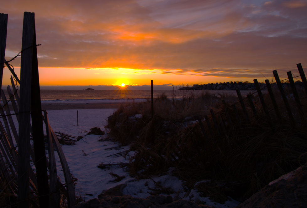 cold morning, January, Nahant Beach, sunrise