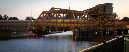 Train, Motion, Charles River Locks. Boston