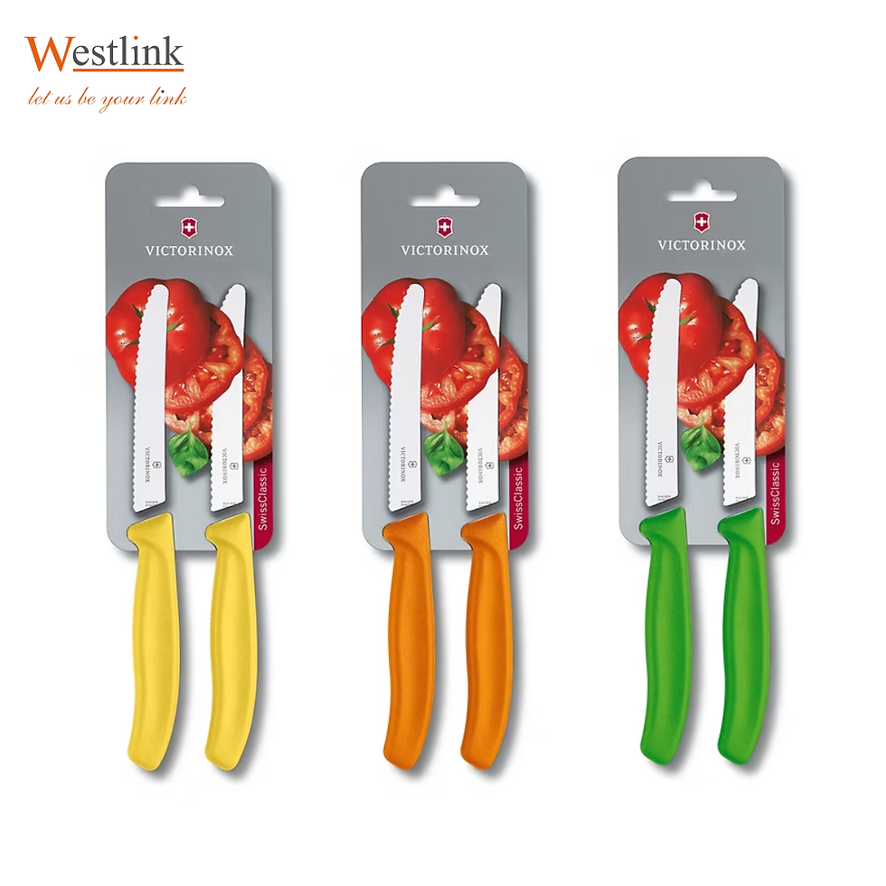 Thumbnail: [Victorinox] Tomato and Sausage Knife (1 Classic + 1 Wavy Edge) | Orange