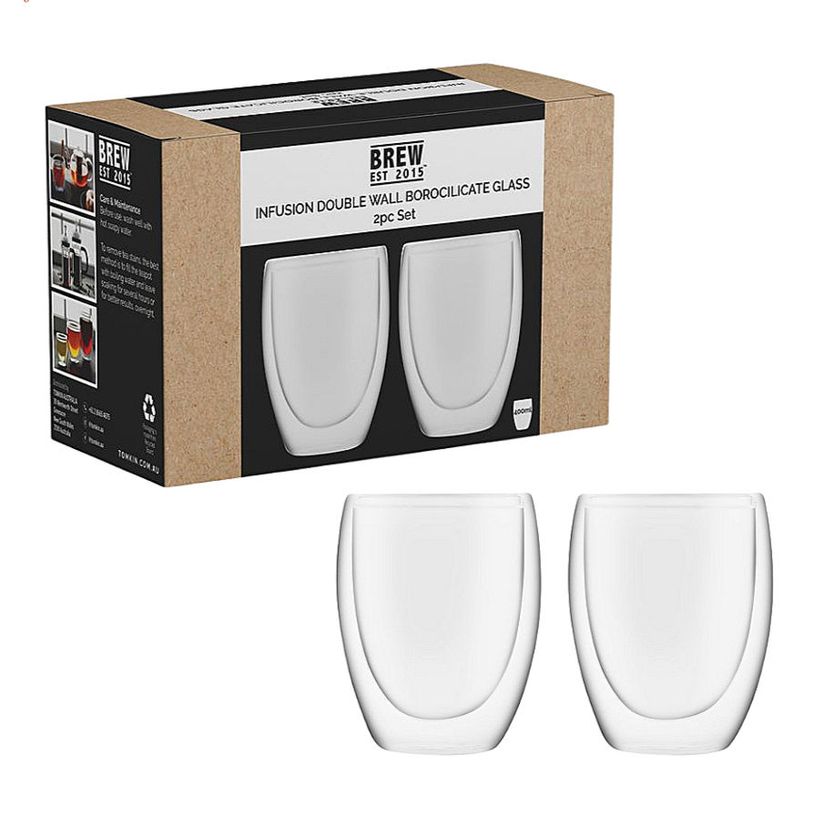 Thumbnail: [Brew] Infusion Double Wall Glass 400ml 2pc Set