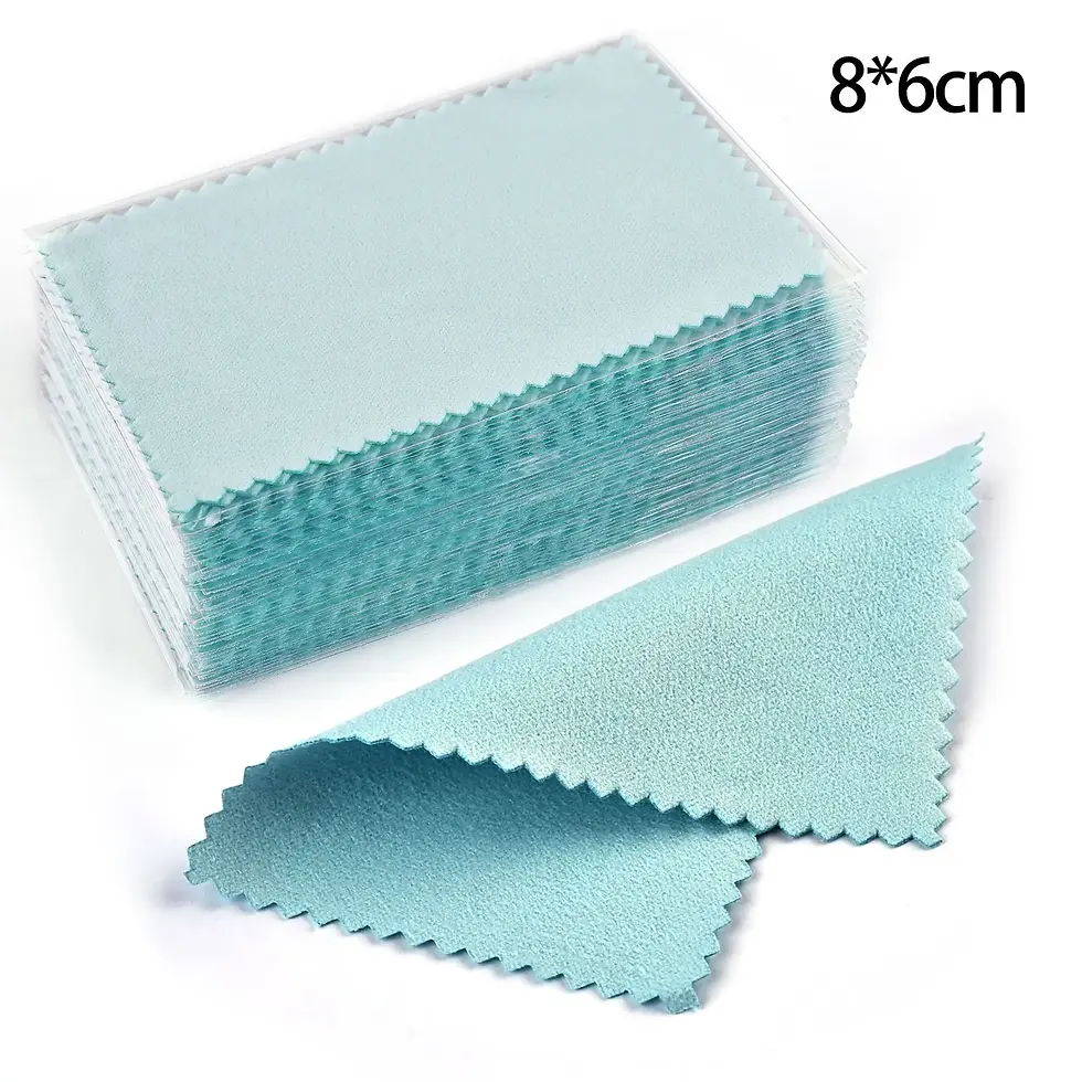 Thumbnail: 10*6.3cm/8*8cm/8*6cm 50pcs Silver Clean Polishing Cloth Soft Clean Wipe Wiping