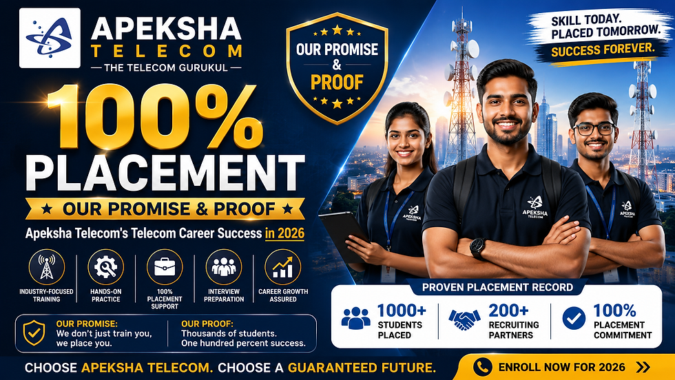 100% Placement Our Promise & Proof — How Apeksha Telecom Is Transforming Telecom Careers in 2026