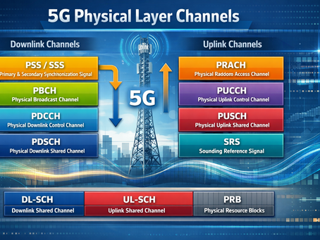 5G physical layer channels and signals diagram