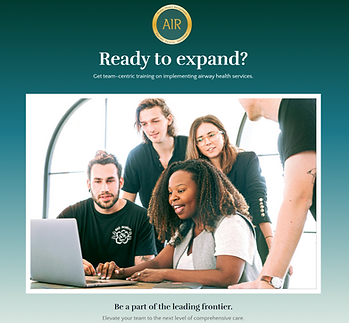 Screenshot of Team AIR landing page