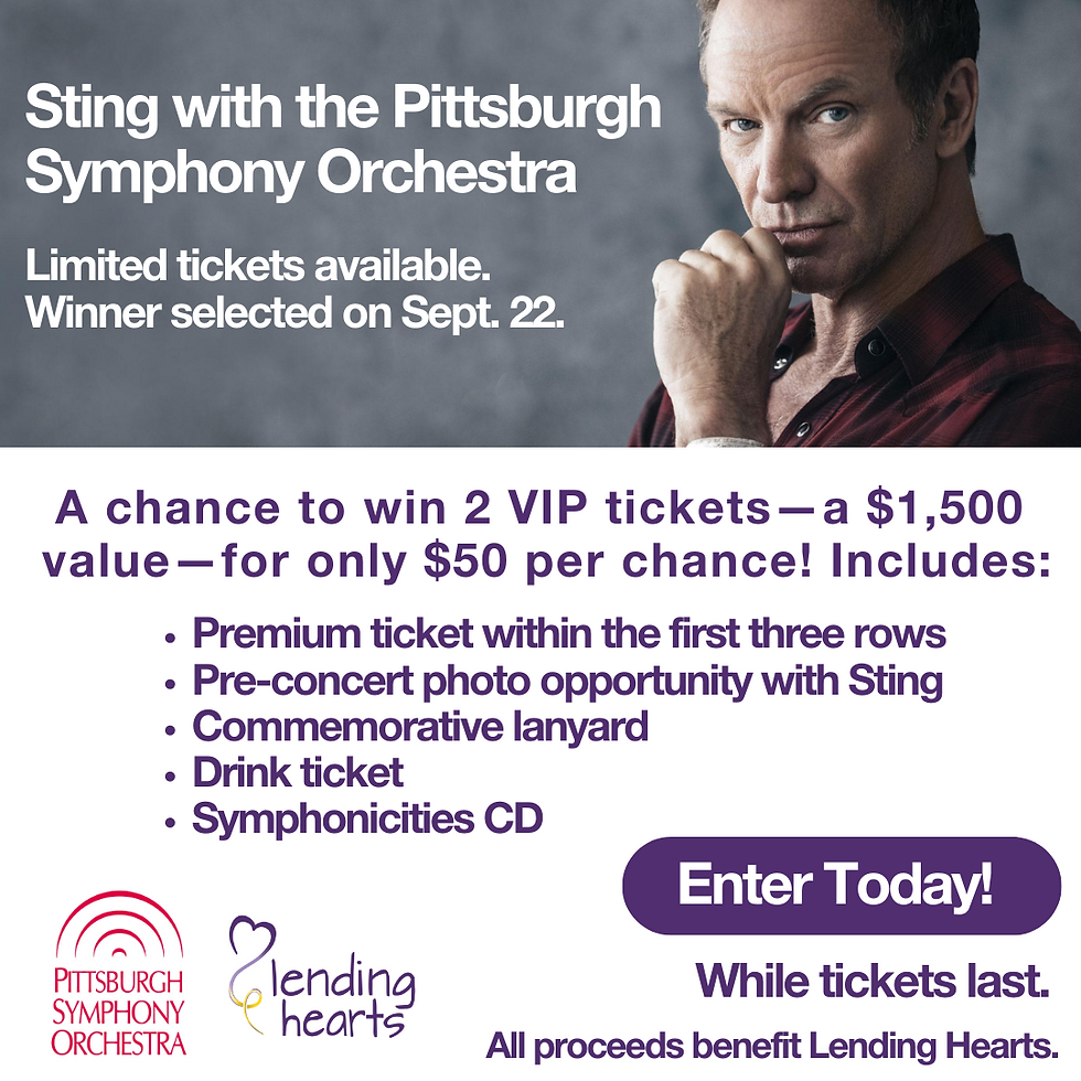 Golden Ticket: 2-VIP concert tickets: Sting performs with the Pittsburgh Symphony Orchestra
