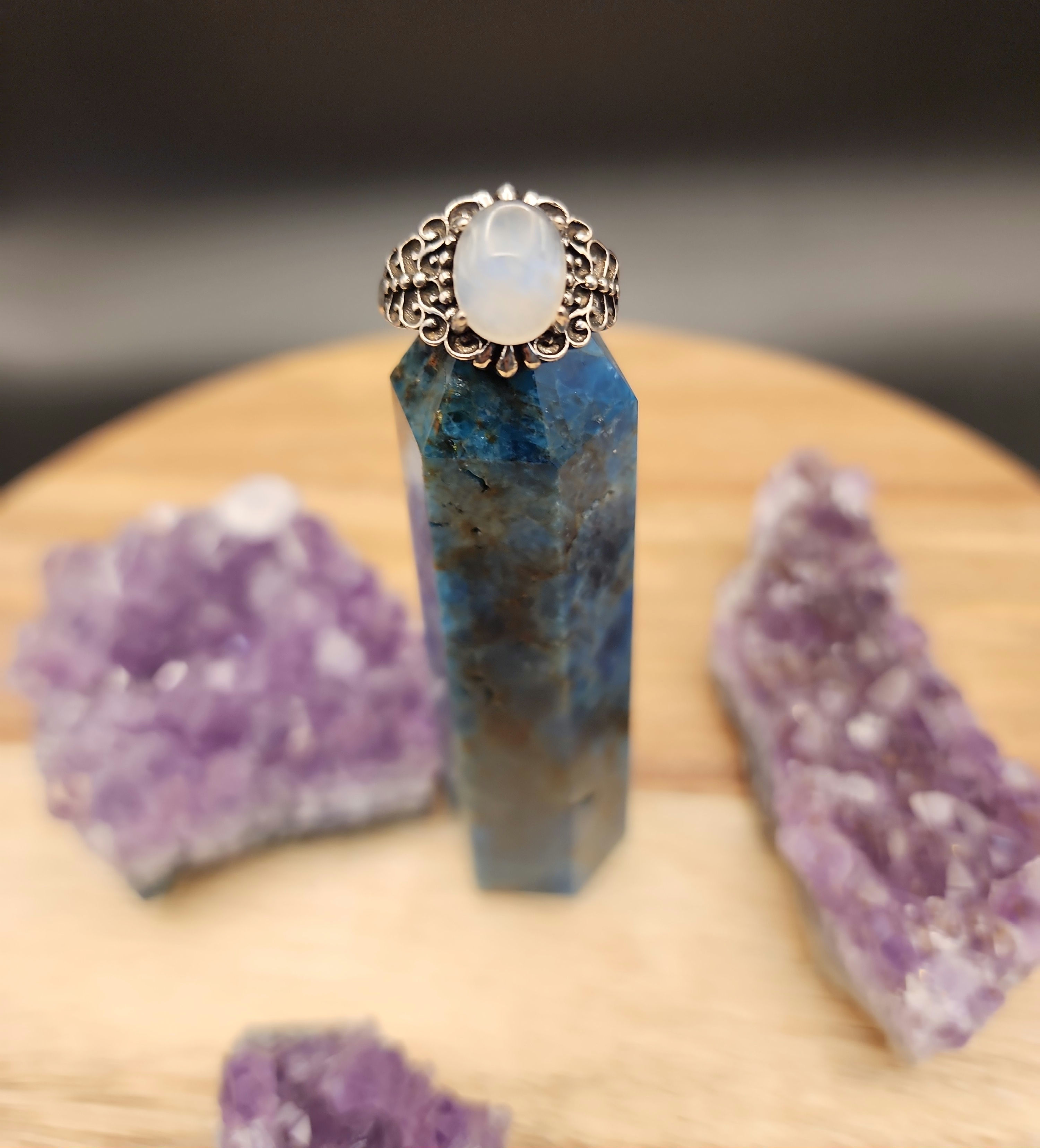 Moonstone Crystal Ring