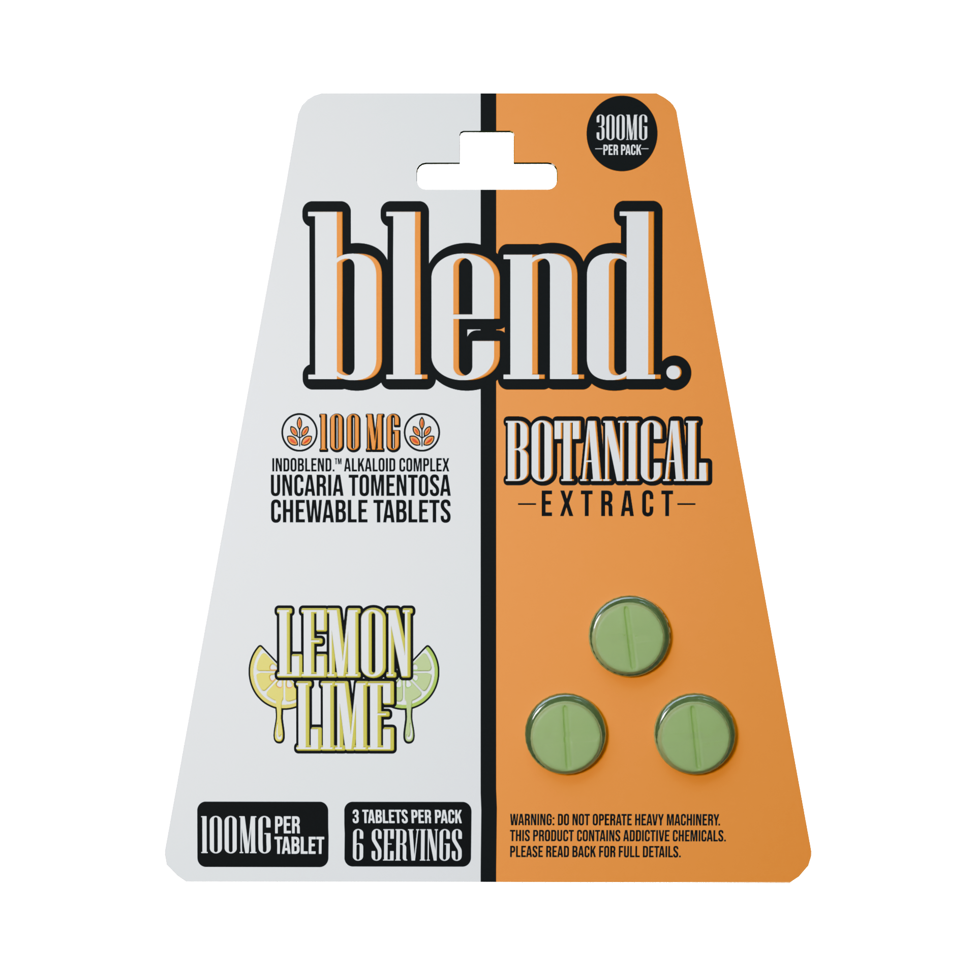 Blend Lemon Lime Indoblend 100mg - 4ct Chewable Tablets