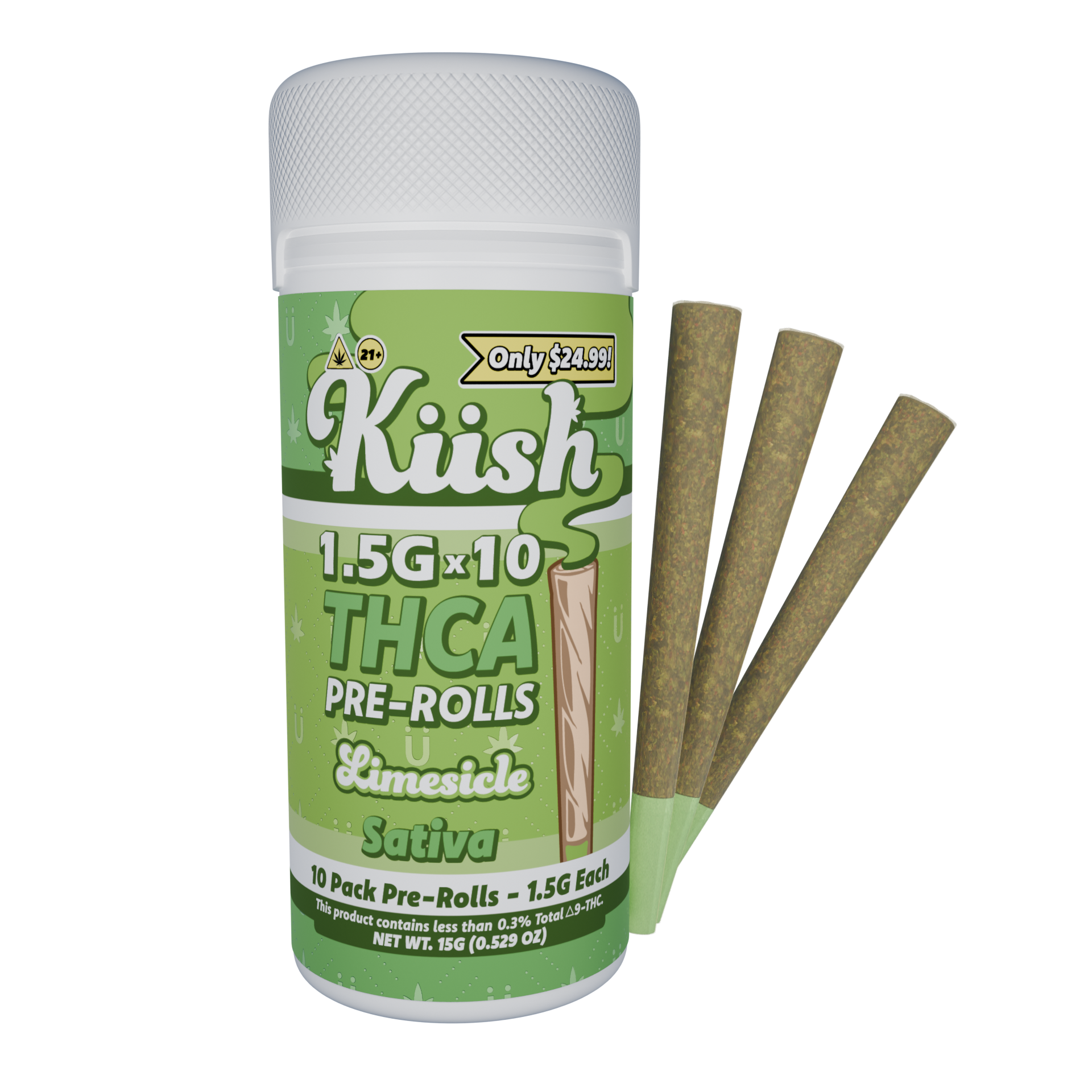 10 CT THCA Pre-Rolls - Limesicle- Sativa