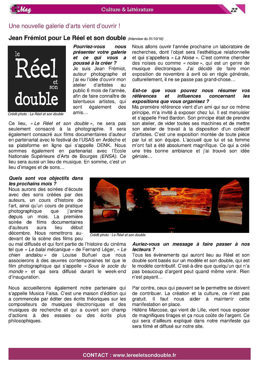 Le Réel et son double, Jean Frémion (G' Mag #06, interview du 31/10/16)