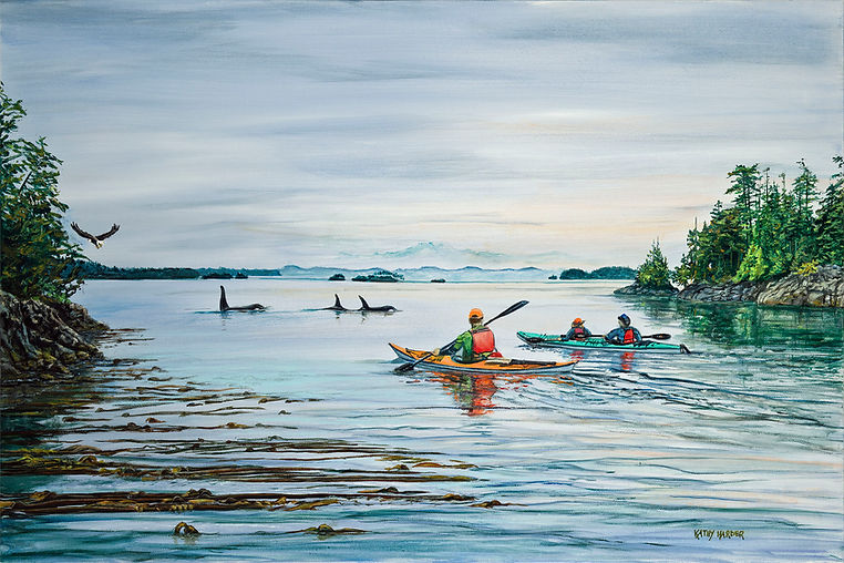 West Coast Kayakers with orca - "A Stroke of Luck"