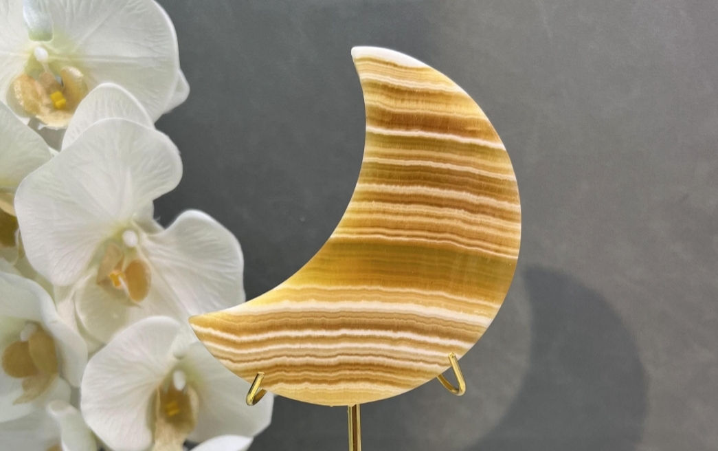 Yellow Calcite Moon