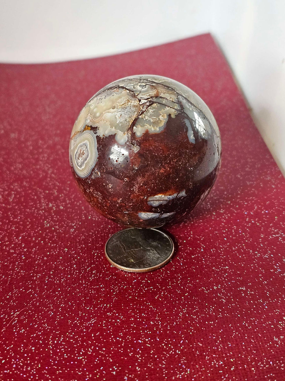 Thumbnail: Unique Red Crazy Lace Agate Sphere