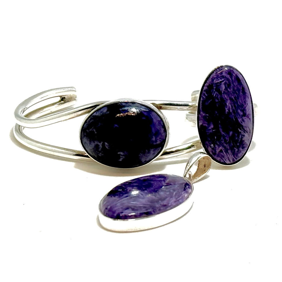 Miniatyrbilde: Charoitt  sølv ring