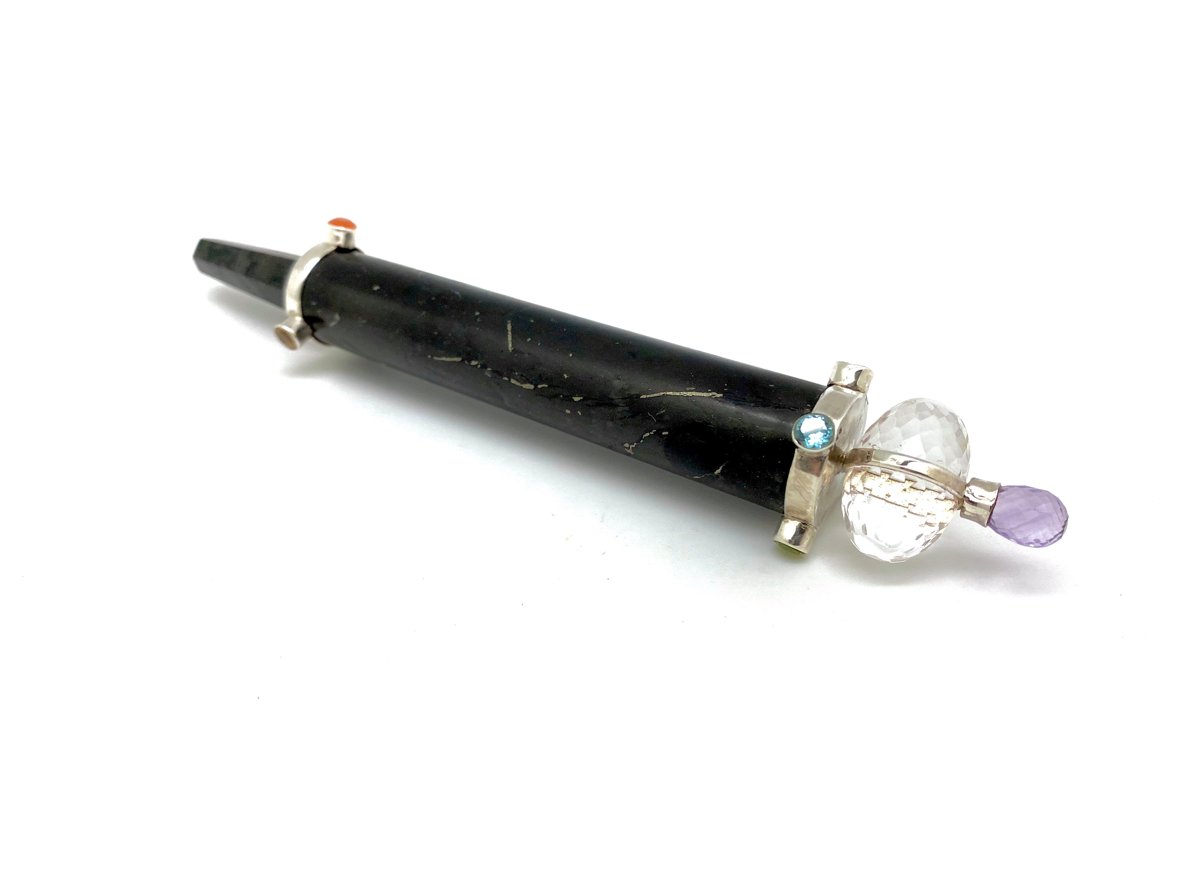 Wands  Shungitt - Shungite m/Chakra stener
