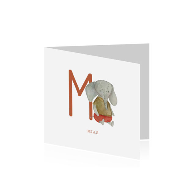 geboortekaartje olifant waterverf