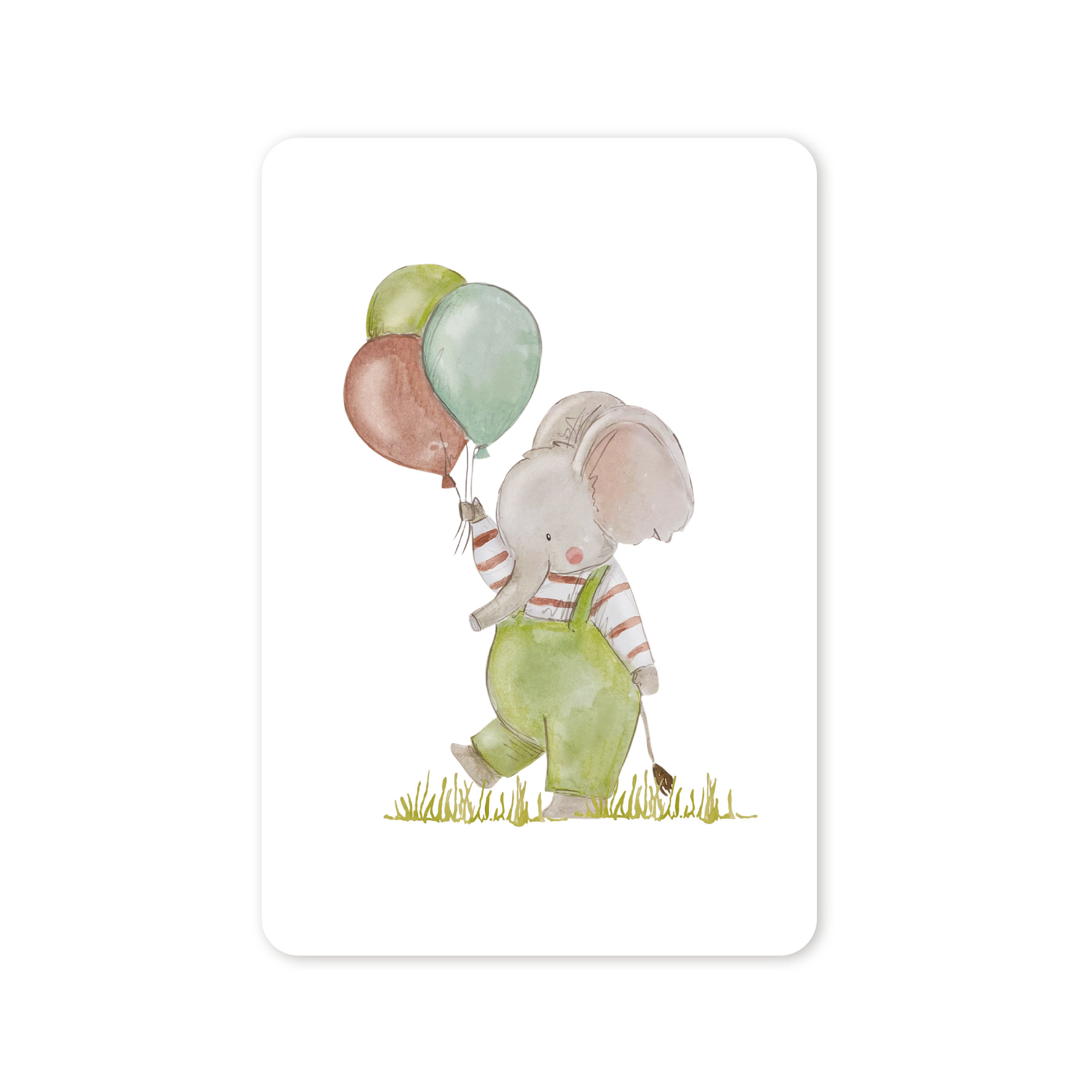 Ansichtkaart olifant ballonnen