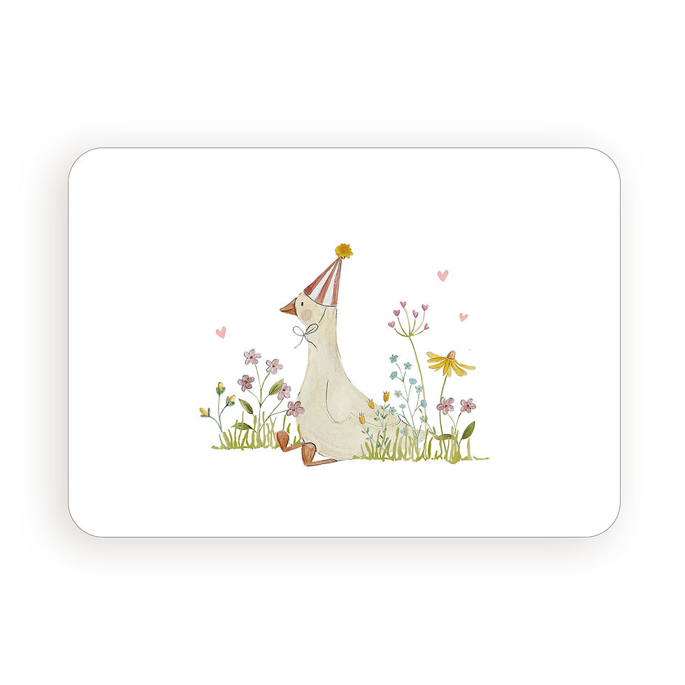 Ansichtkaart gans feest bloemen