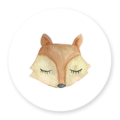 Sluitsticker vos waterverf | 48 stuks