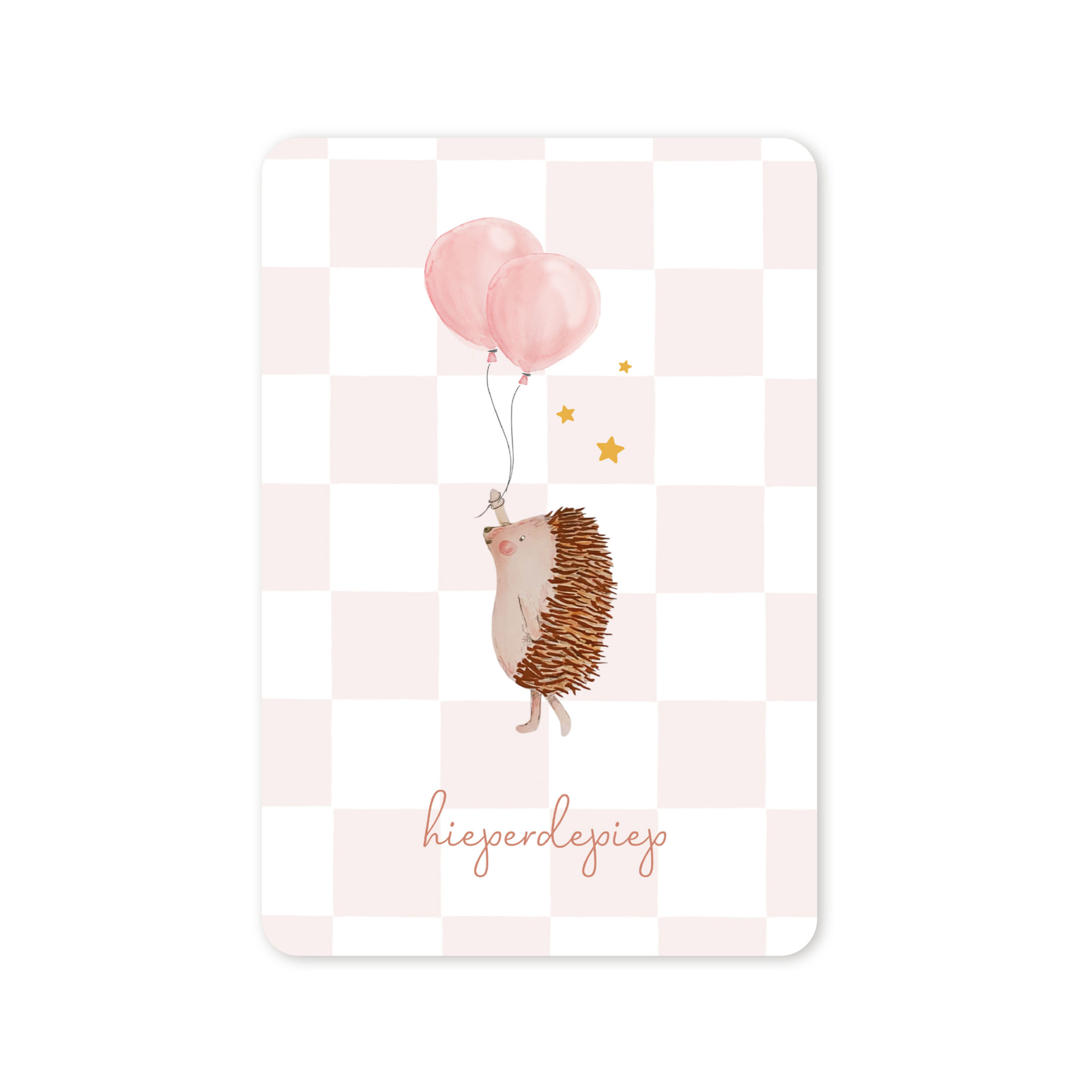 Ansichtkaart egel ballon