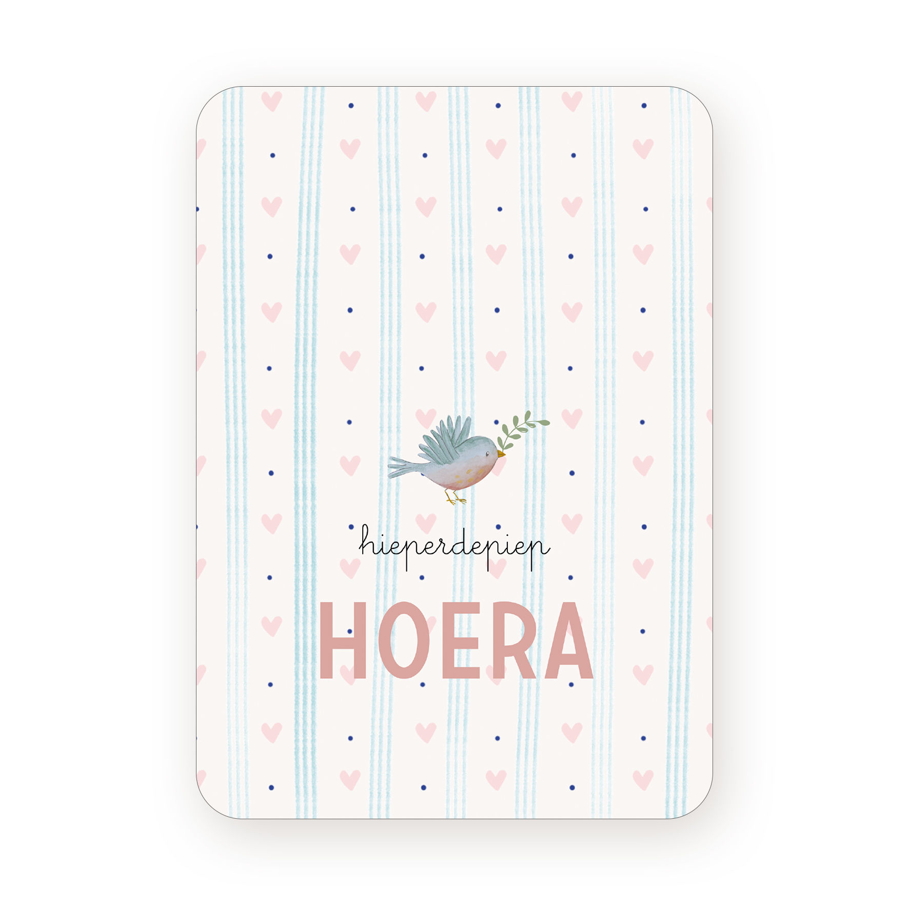 Ansichtkaart hoera vogel