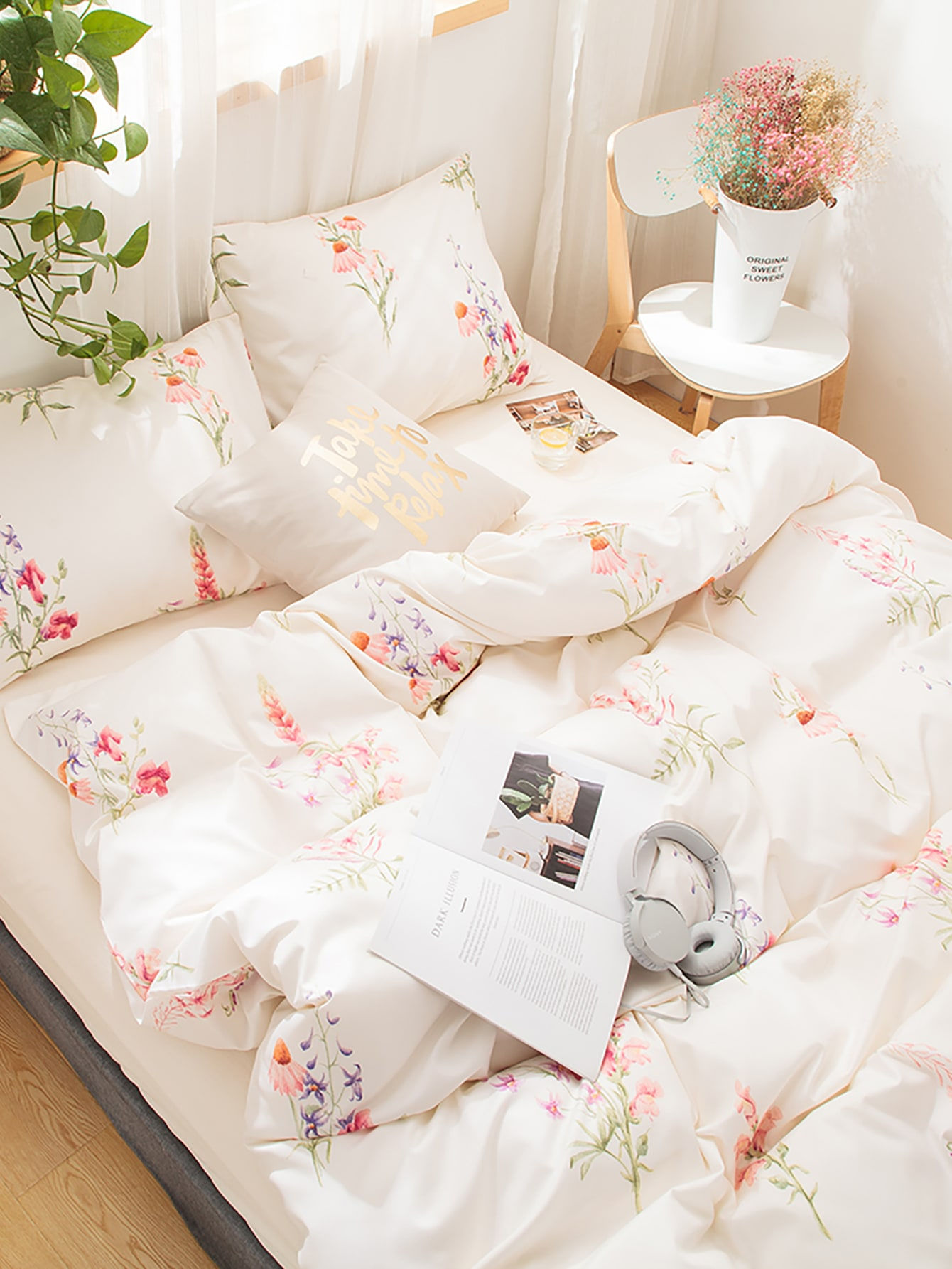 Flower Print Bedding Sets Without Filler