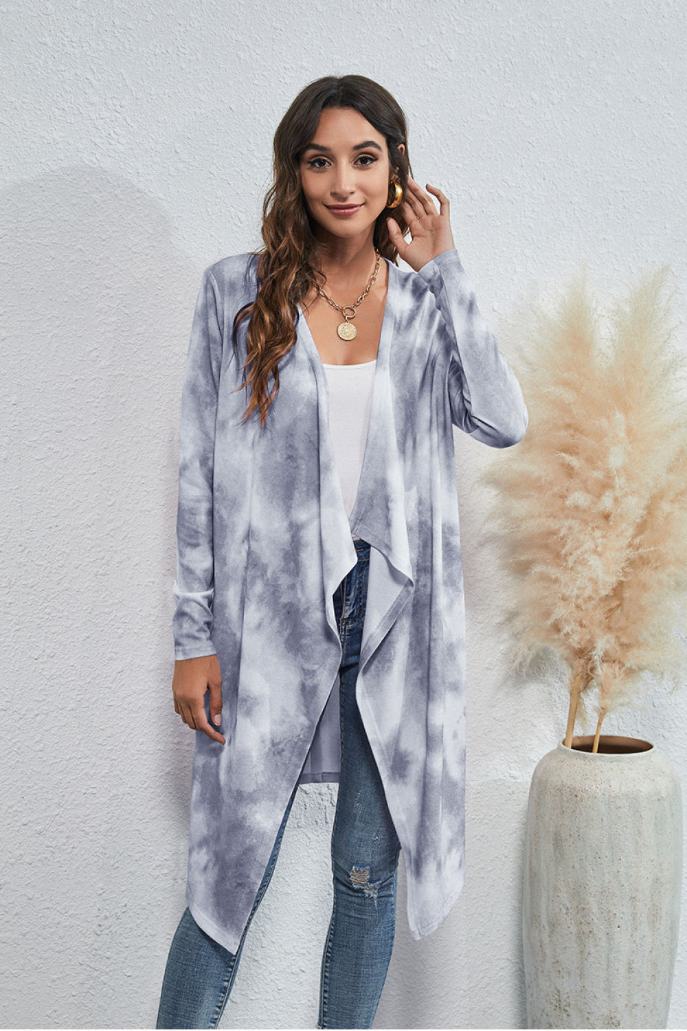 Tie-Dye Waterfall Cardigan