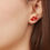 Thumbnail: lotus red earrings handmade silver goldplated