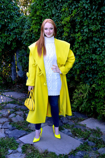 Brilliant Yellow Cashmere Coat